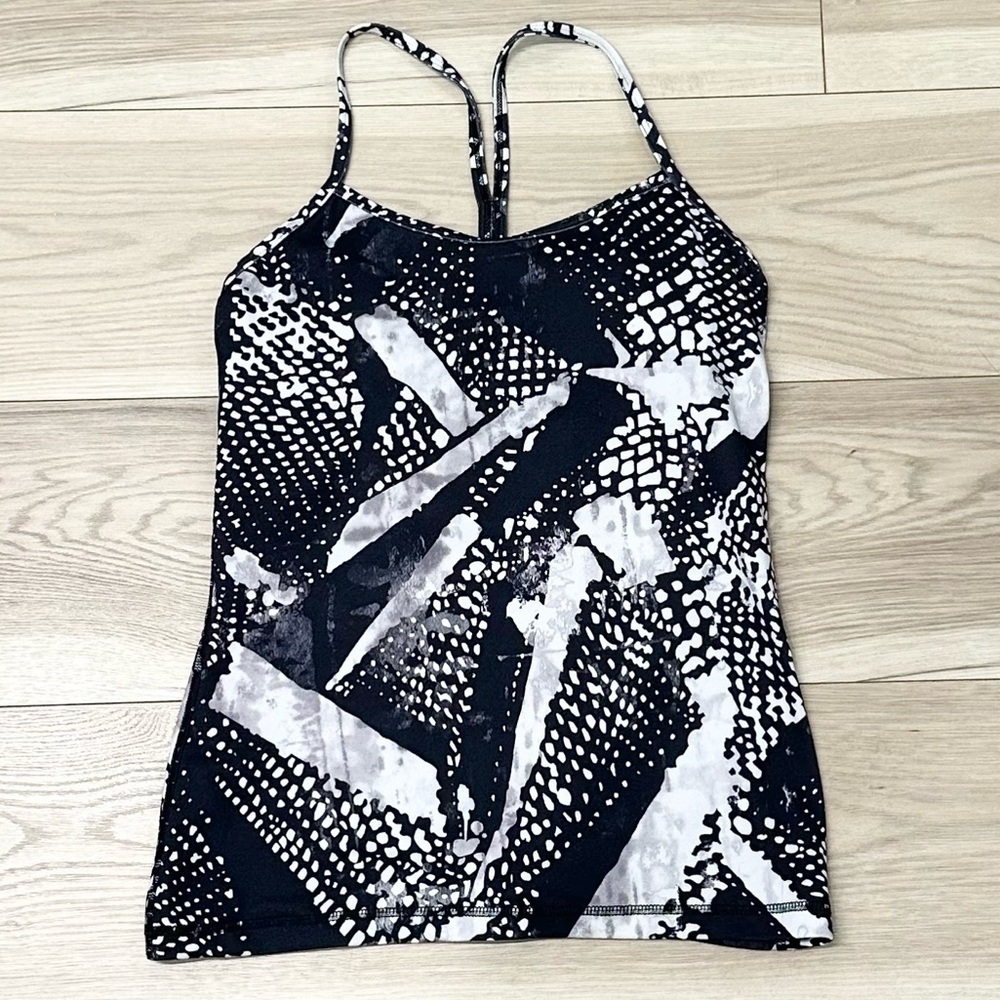 Black and White Abstract Print Women's Tank Top